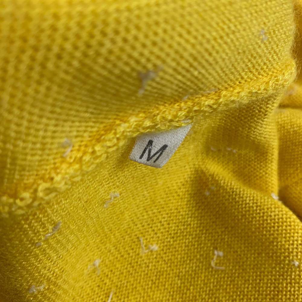 OSCAR DE LA RENTA Yellow Cashmere Beaded Open Front Cardigan - Picture 4 of 5